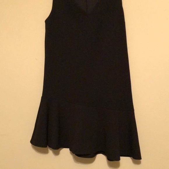 Aqua black dress with asymmetrical hem. Sz M - Picture 5 of 7